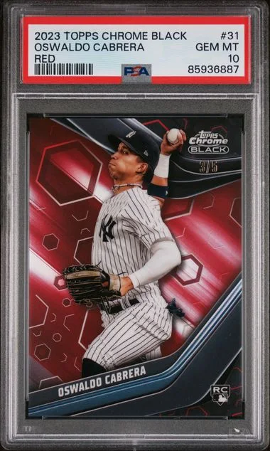 2023 Topps Chrome Black Oswaldo Cabrera Red #31 card image