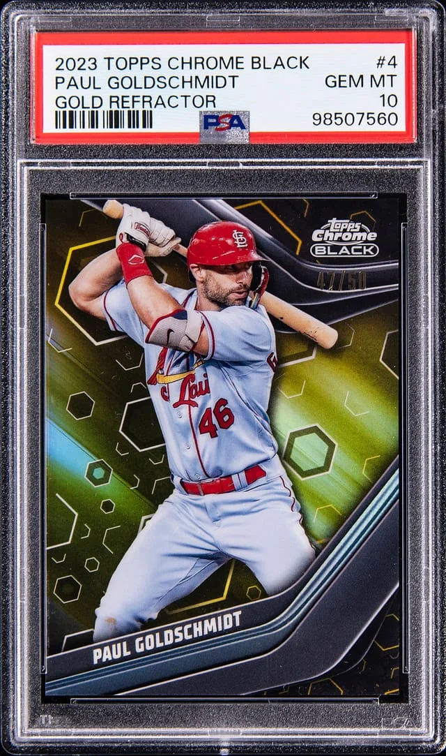 2023 Topps Chrome Black Paul Goldschmidt Gold Refractor #4 card image