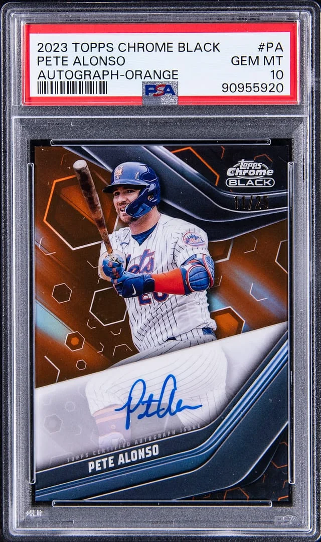 2023 Topps Chrome Black Pete Alonso Autograph-Orange #PA card image