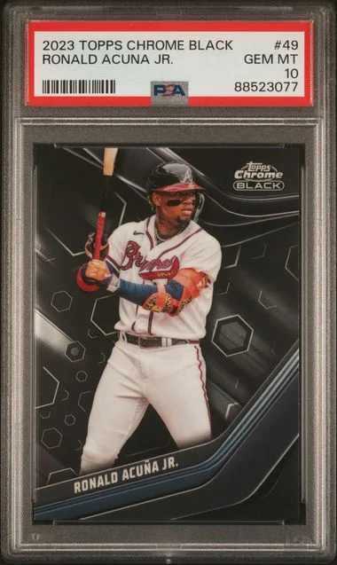 2023 Topps Chrome Black Ronald Acuna Jr. #49 card image