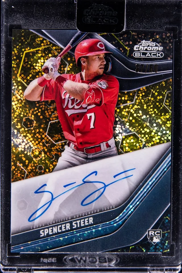 2023 Topps Chrome Black Spencer Steer Autograph Gold #CBA-SST card image