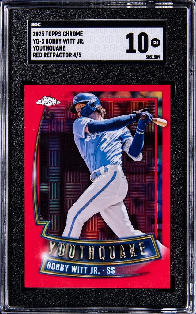 2023 Topps Chrome Bobby Witt Jr. Youthquake Red Refractor #YQ-3 card image