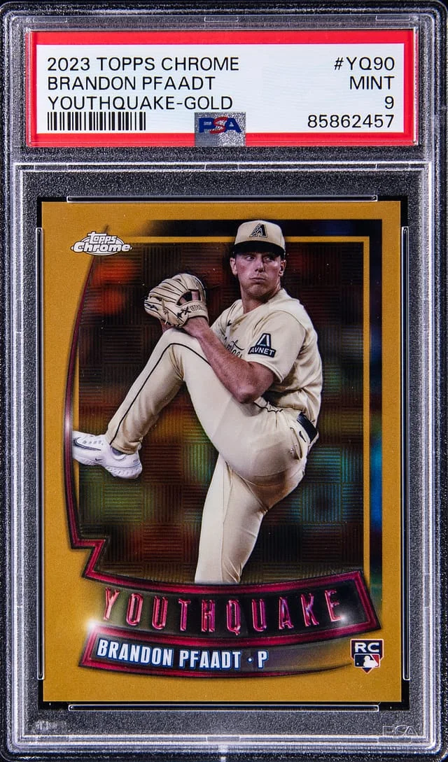 2023 Topps Chrome Brandon Pfaadt Youthquake Gold #YQ90 card image