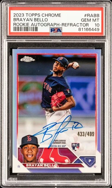 2023 Topps Chrome Brayan Bello Autograph Refractor #RA-BB card image