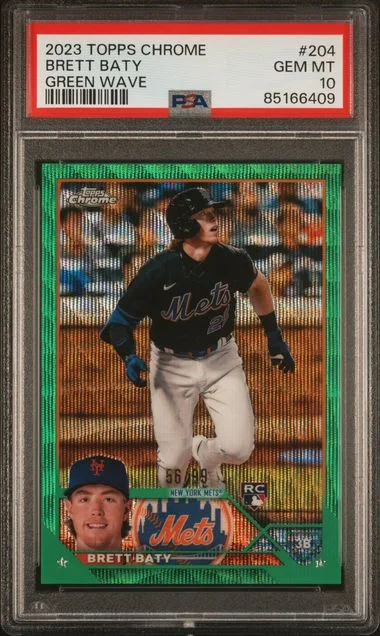 2023 Topps Chrome Brett Baty Green Wave #204 card image