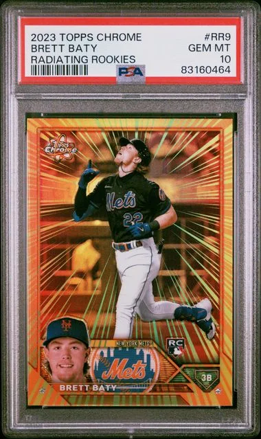2023 Topps Chrome Brett Baty Radiating Rookies #RR9 card image