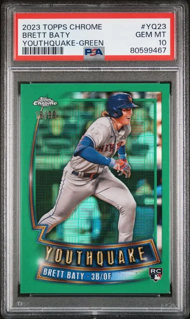 2023 Topps Chrome Brett Baty Youthquake Green #YQ23 card image
