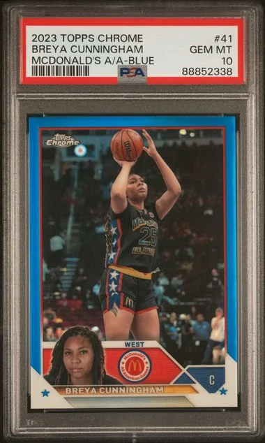 2023 Topps Chrome Breya Cunningham McDonald's All-American Blue #41 card image