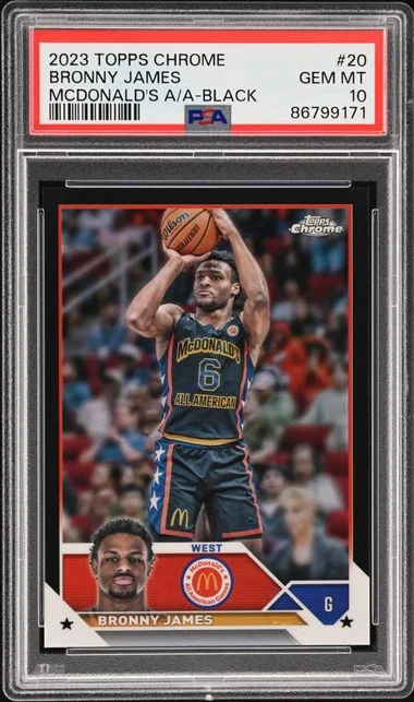 2023 Topps Chrome Bronny James McDonald's All-American Variation SuperFractor #20 card image