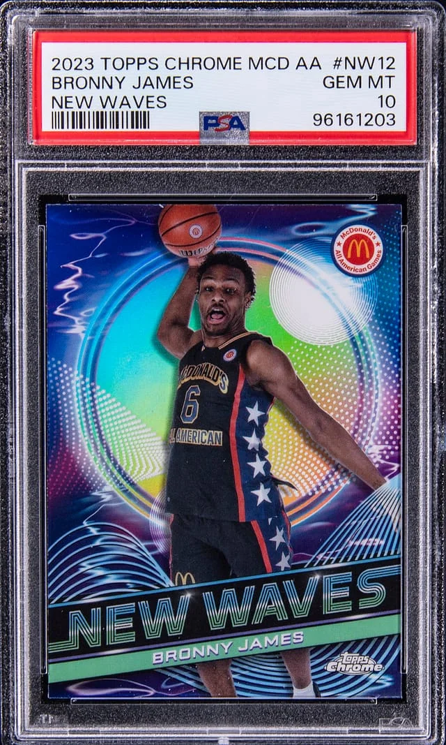 2023 Topps Chrome Bronny James McDonald's All American New Waves #NW-12 card image