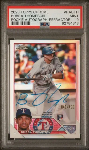 2023 Topps Chrome Bubba Thompson Autograph Refractor #RABTH card image