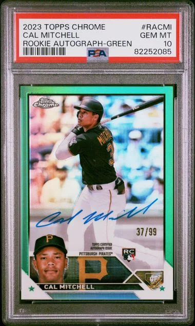 2023 Topps Chrome Cal Mitchell Autograph Green #RACMI card image