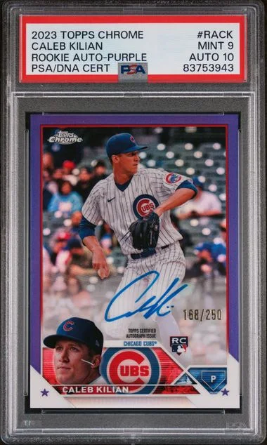 2023 Topps Chrome Caleb Kilian Autograph Purple #RA-CK card image