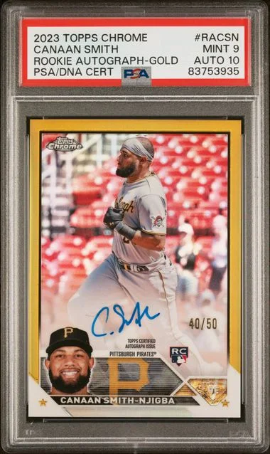2023 Topps Chrome Canaan Smith-Njigba Autograph Gold #RA-CSN card image