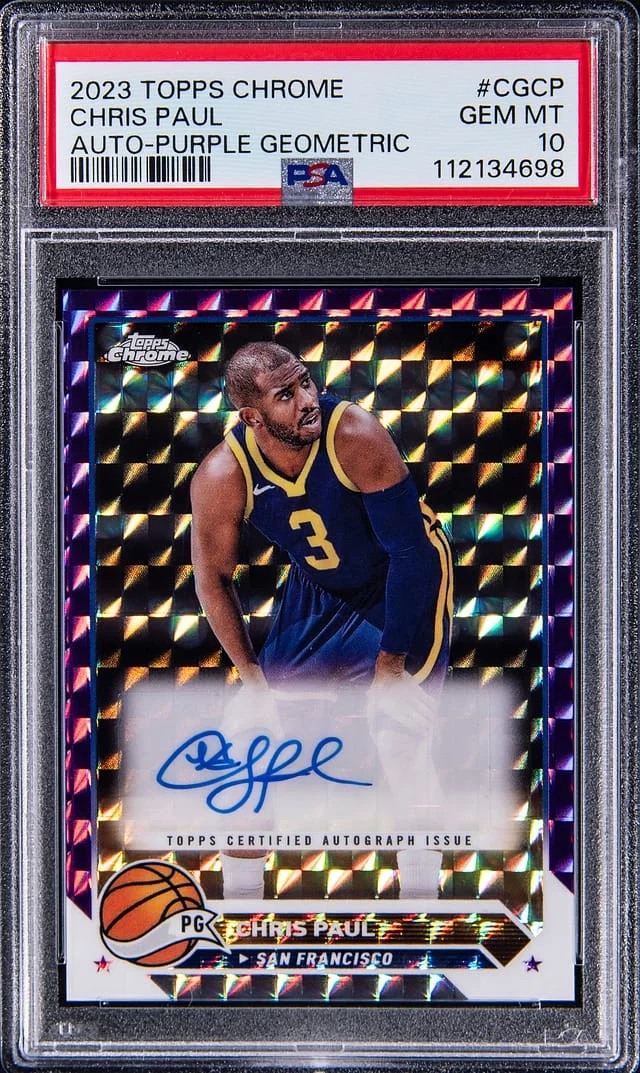 2023 Topps Chrome Chris Paul Autograph Purple Geometric #CGCP card image