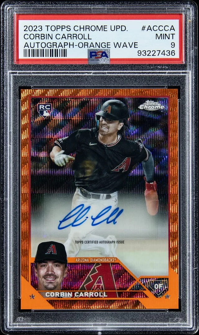 2023 Topps Chrome Corbin Carroll Autographs Orange Wave #AC-CCA card image