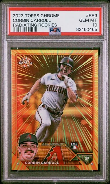 2023 Topps Chrome Corbin Carroll Radiating Rookies #RR3 card image
