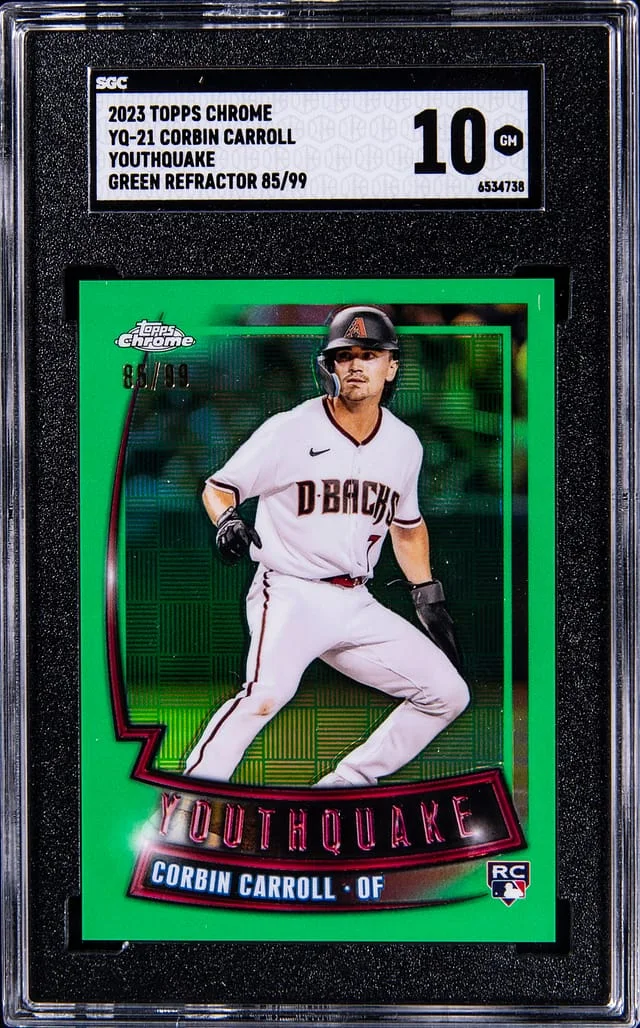 2023 Topps Chrome Corbin Carroll Youthquake Green Refractor #YQ-21 card image