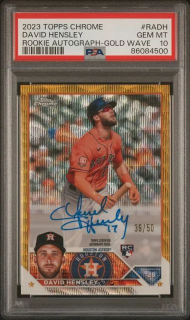 2023 Topps Chrome David Hensley Autograph Gold Wave #RADH card image