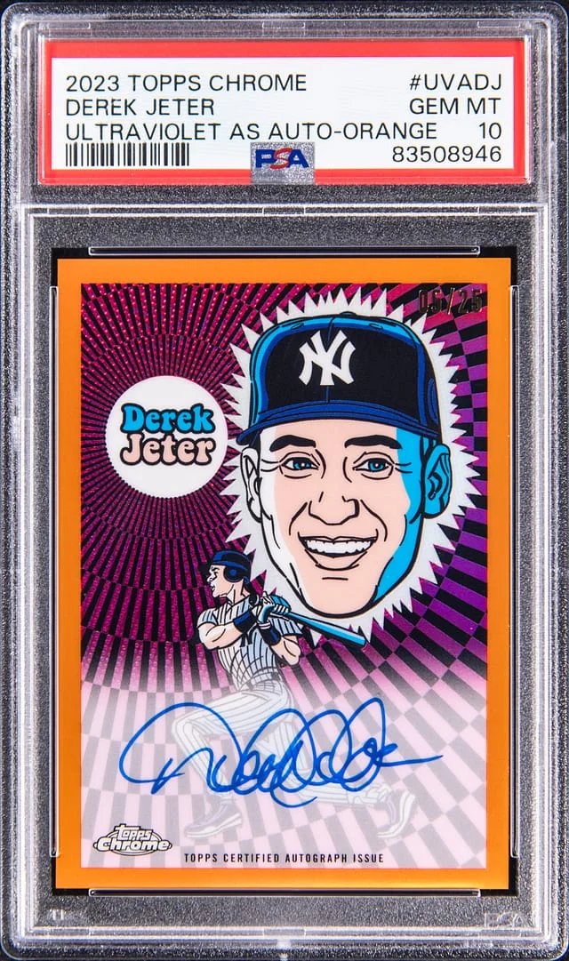 2023 Topps Chrome Derek Jeter Ultraviolet All-Stars Autograph Orange #UVADJ card image