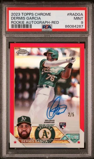2023 Topps Chrome Dermis Garcia Autograph Orange Wave #RADGA card image