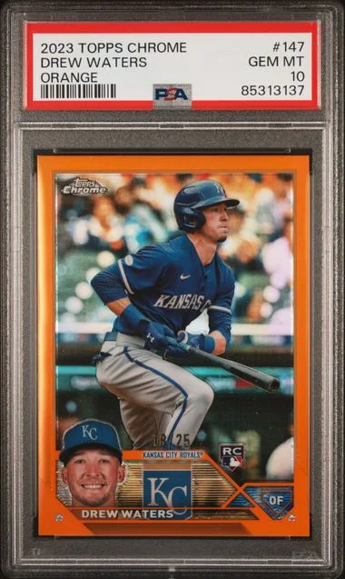 2023 Topps Chrome Drew Waters Orange #147 card image