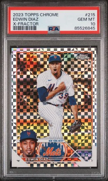 2023 Topps Chrome Edwin Diaz X-Fractor #215 card image