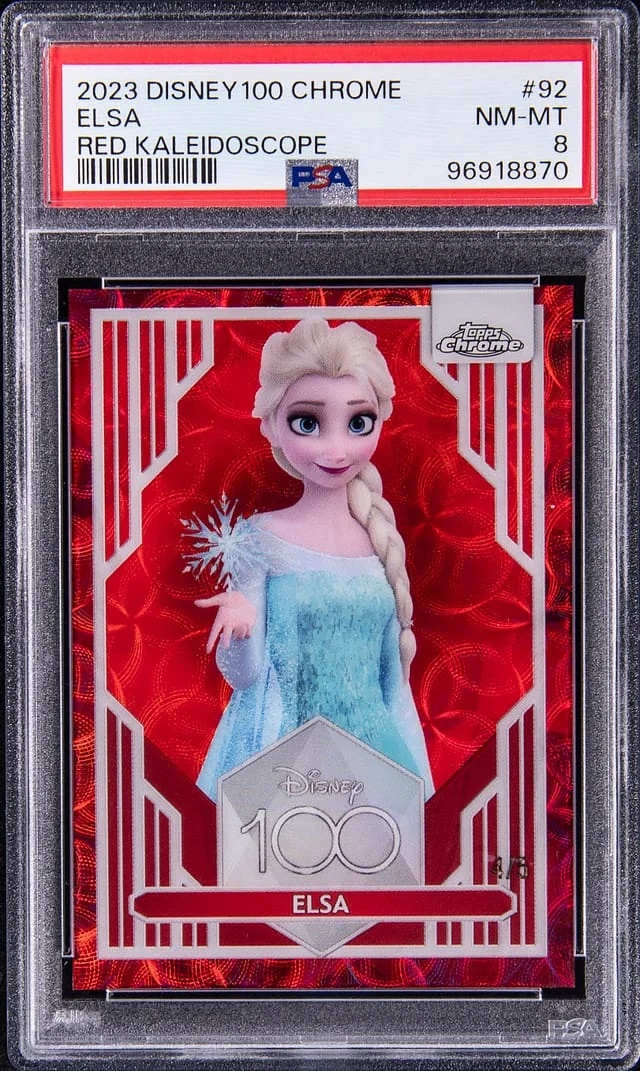 2023 Topps Chrome Elsa Disney 100 Red Kaleidoscope #92 card image