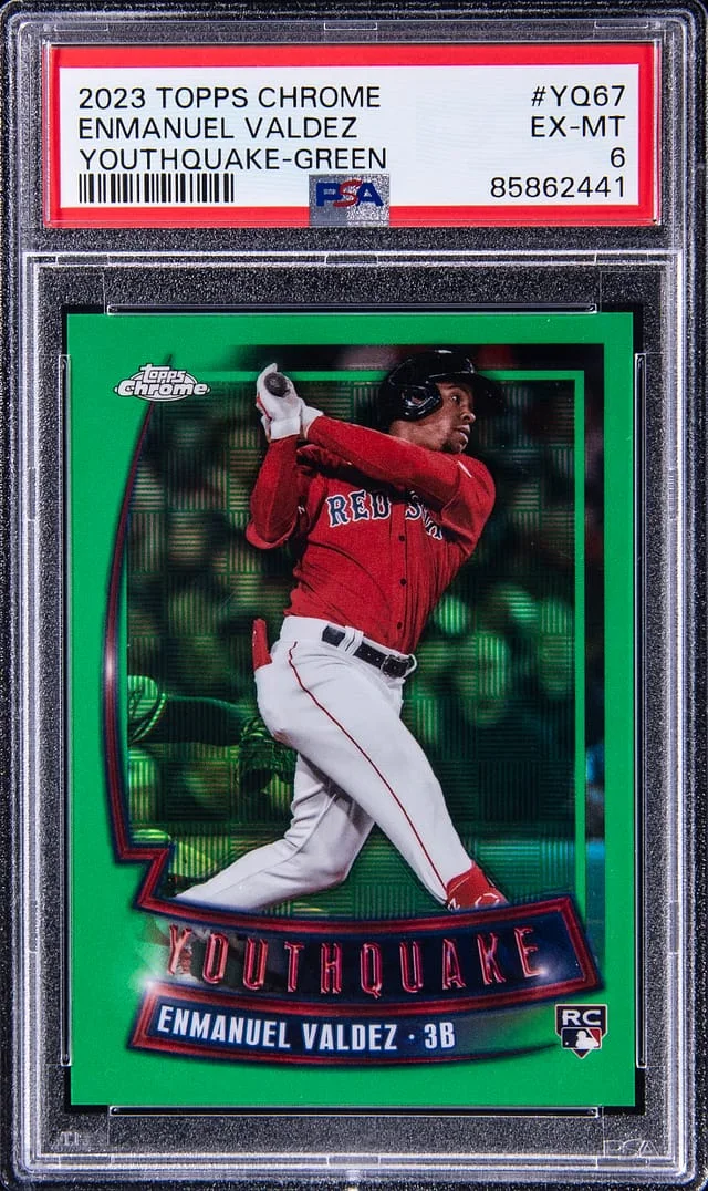 2023 Topps Chrome Emmanuel Valdez Youthquake Green #YQ67 card image
