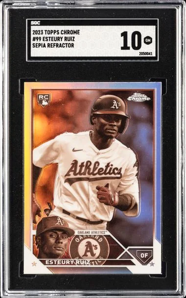 2023 Topps Chrome Esteury Ruiz Sepia Refractor #99 card image