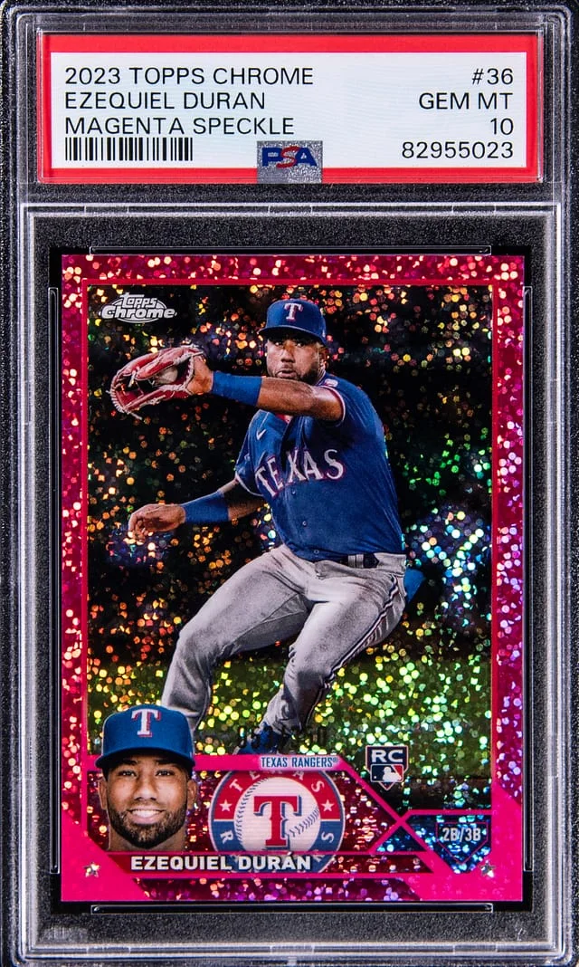 2023 Topps Chrome Ezequiel Duran Magenta Speckle #36 card image