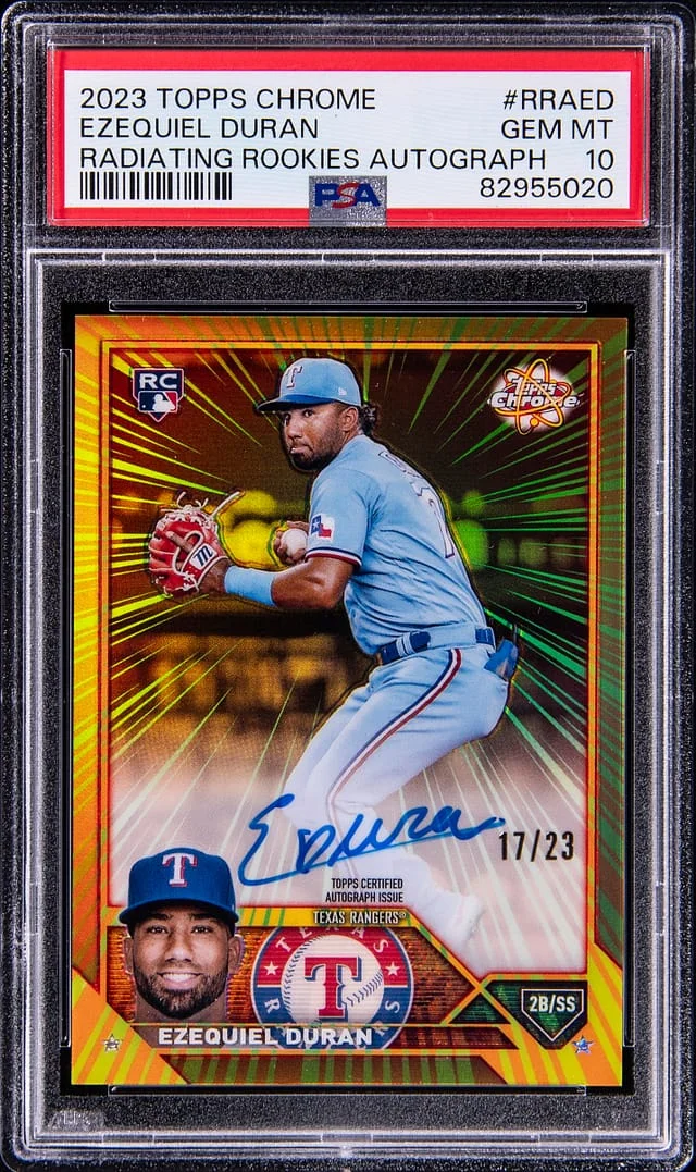 2023 Topps Chrome Ezequiel Duran Radiating Rookies Autograph #RRA-ED card image