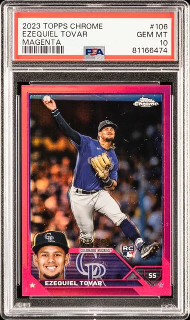 2023 Topps Chrome Ezequiel Tovar Blue Wave #106 card image