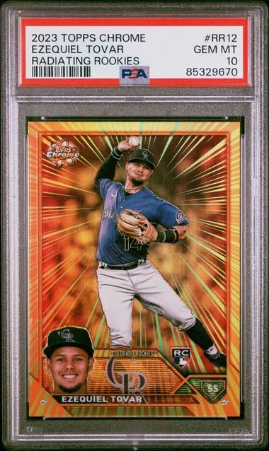 2023 Topps Chrome Ezequiel Tovar Radiating Rookies #RR12 card image