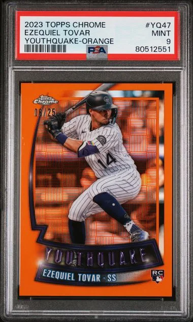 2023 Topps Chrome Ezequiel Tovar Youthquake Orange #YQ47 card image