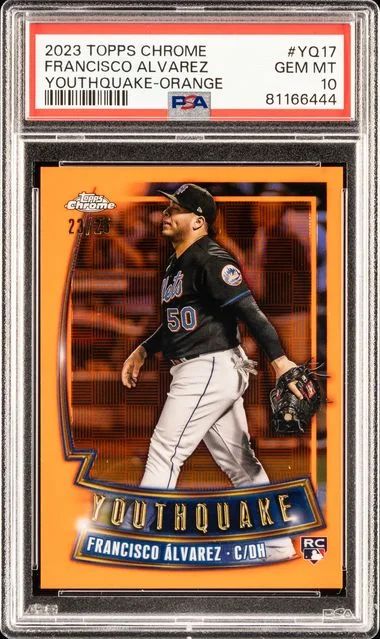 2023 Topps Chrome Francisco Alvarez Youthquake Orange #YQ-17 card image