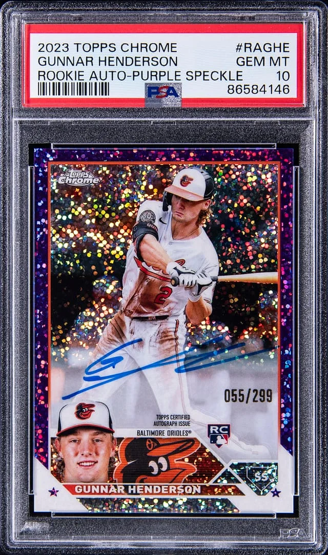 2023 Topps Chrome Gunnar Henderson Autograph Orange Refractor #RA-GHE card image