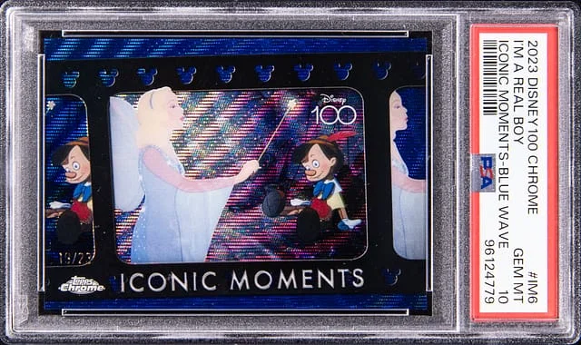 2023 Topps Chrome Im A Real Boy Disney 100 Iconic Moments Blue Wave #IM6 card image