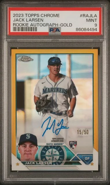 2023 Topps Chrome Jack Larsen Autograph Gold #RAJ-LA card image