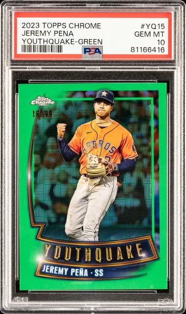 2023 Topps Chrome Jeremy Pena Youthquake Green Refractor #YQ-15 card image