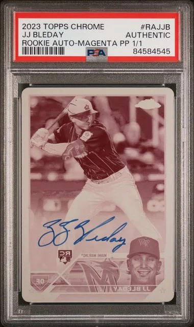 2023 Topps Chrome Jj Bleday Autograph Magenta Printing Plate 1/1 #RAJJB card image