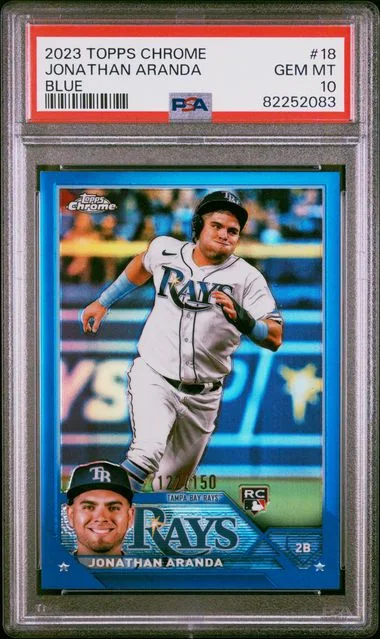 2023 Topps Chrome Jonathan Aranda Blue #18 card image