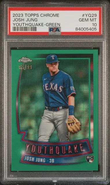 2023 Topps Chrome Josh Jung Youthquake Green #YQ29 card image