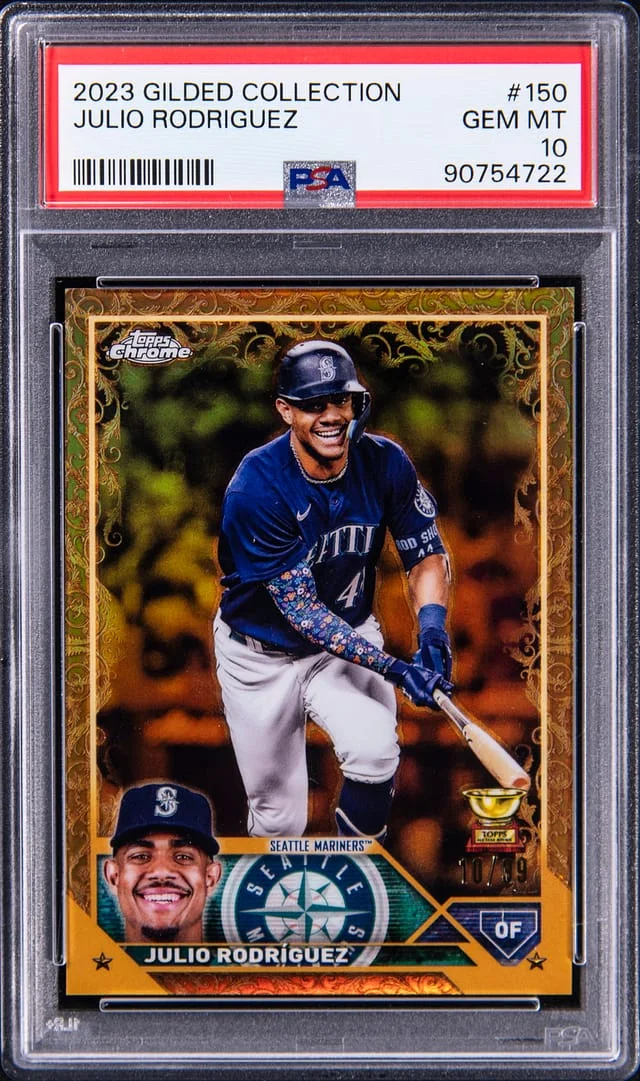 2023 Topps Chrome Julio Rodriguez Gilded Collection #150 card image