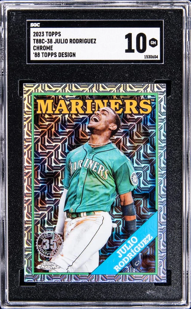 2023 Topps Chrome Julio Rodriguez Silver Pack 88 Topps Design #T88C-38 card image