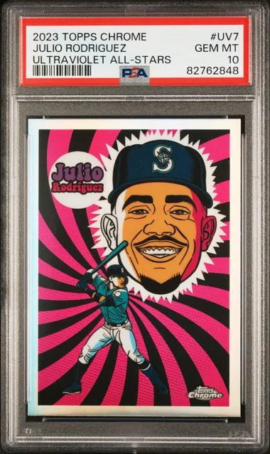 2023 Topps Chrome Julio Rodriguez Ultraviolet All-Stars #UV7 card image
