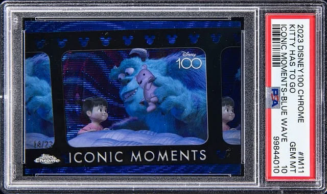 2023 Topps Chrome Kitty Has to Go Disney 100 Iconic Moments Blue Wave #IM-11 card image