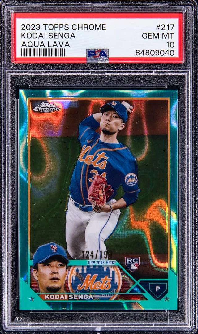 2023 Topps Chrome Kodai Senga Aqua Lava #217 card image
