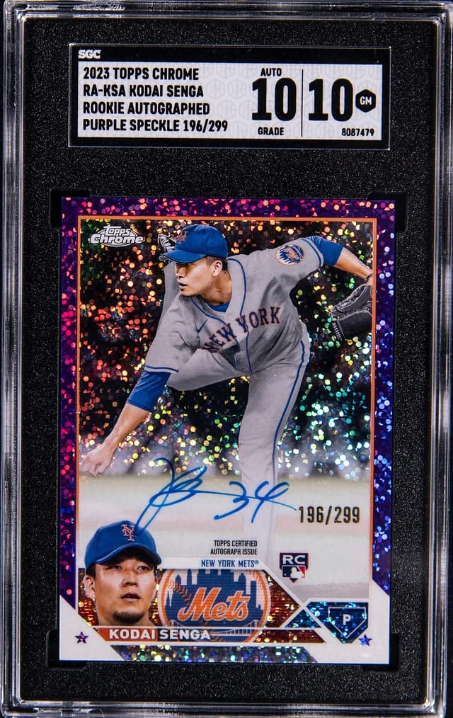 2023 Topps Chrome Kodai Senga Autographs Purple Speckle Refractor #RA-KSA card image