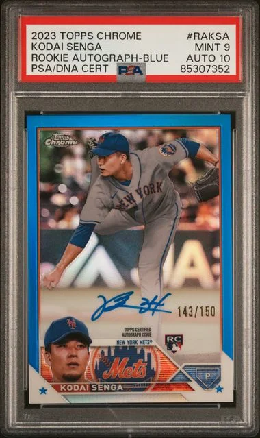 2023 Topps Chrome Kodai Senga Autograph Blue #RAKSA card image